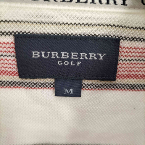 バーバリーゴルフ BURBERRY GOLF ロゴ 刺繍 ボーダー L/S ポロシャツ メンズ import:M