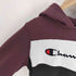 チャンピオン Champion スクリプト ロゴ 刺繍 スイッチングカラー プルオーバー パーカー 袖目あり レディース import:XL