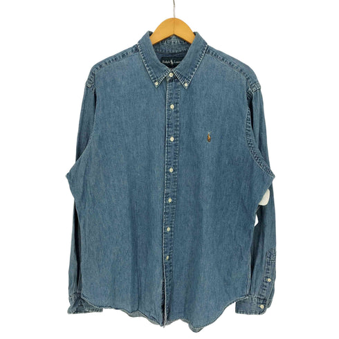 ラルフローレン RALPH LAUREN CLASSIC FIT ボタンダウン デニムシャツ メンズ import:XL