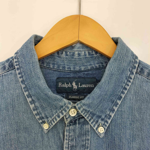 ラルフローレン RALPH LAUREN CLASSIC FIT ボタンダウン デニムシャツ メンズ import:XL