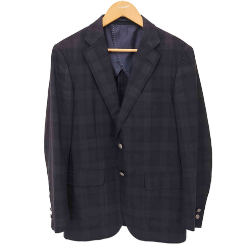 ケント Kent Super 100S Premium Wool ブラックウォッチ 銀ボタン 2B テーラードジャケット メンズ 92 A5