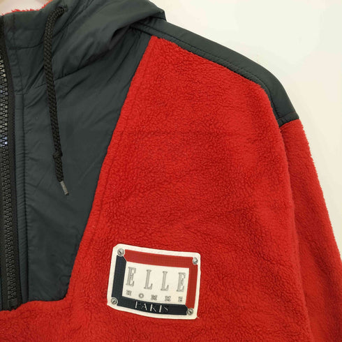 エル ELLE ナイロン切替 アノラック フリースパーカー メンズ import:L