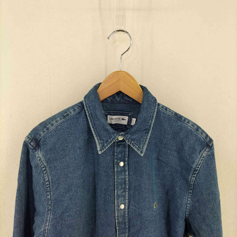 ラコステ LACOSTE REGULAR FIT フロントロゴ刺繍 スナップボタン デニムシャツ メンズ FR 39
