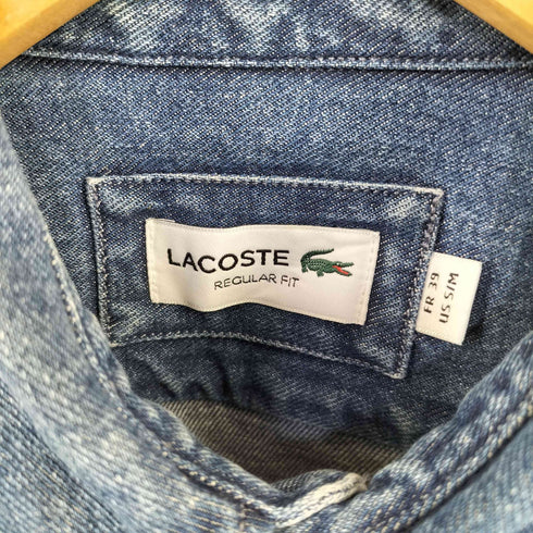 ラコステ LACOSTE REGULAR FIT フロントロゴ刺繍 スナップボタン デニムシャツ メンズ FR 39