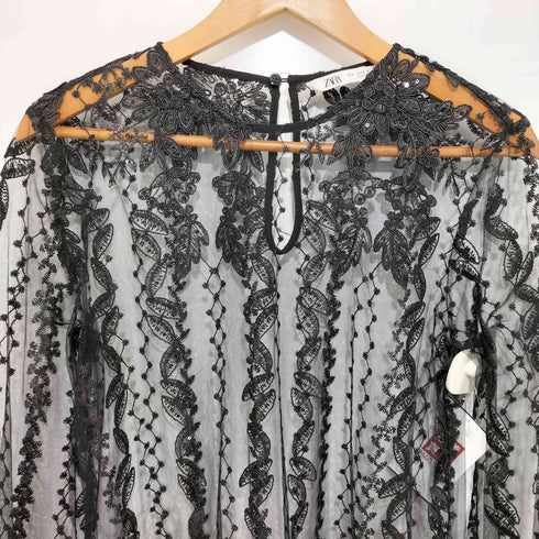 ザラ ZARA シースルーワンピース レディース import:M