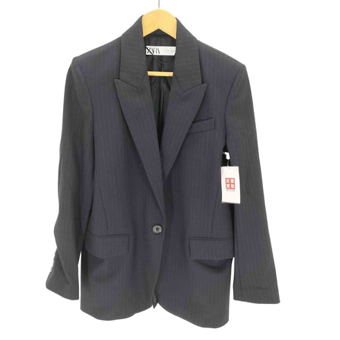 ザラ ZARA ストライプ 1Bテーラードジャケット レディース JPN:XS