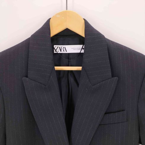 ザラ ZARA ストライプ 1Bテーラードジャケット レディース JPN:XS
