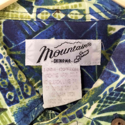 MOUNTAIN OKINAWA 総柄 半袖 ボタンダウン アロハシャツ メンズ