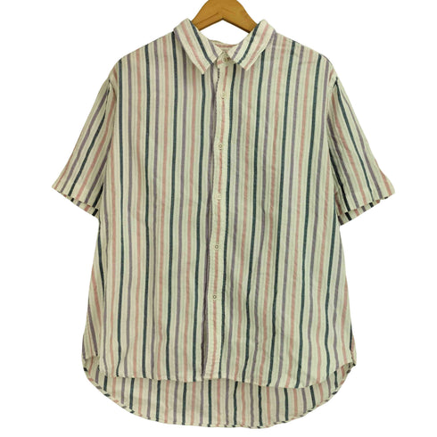 クオン kuon CANDY STRIPE SASHIKO Half Sleeve Shirt 刺し子 半袖 キャンディストライプシャツ メンズ JPN:M