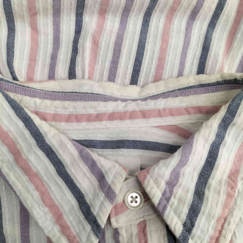 クオン kuon CANDY STRIPE SASHIKO Half Sleeve Shirt 刺し子 半袖 キャンディストライプシャツ メンズ JPN:M