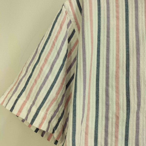 クオン kuon CANDY STRIPE SASHIKO Half Sleeve Shirt 刺し子 半袖 キャンディストライプシャツ メンズ JPN:M