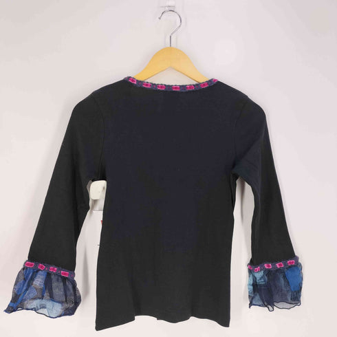 アナスイ ANNA SUI USA製 レース切替 コットン カーディガン レディース import:L