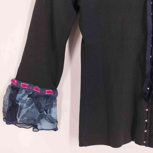 アナスイ ANNA SUI USA製 レース切替 コットン カーディガン レディース import:L