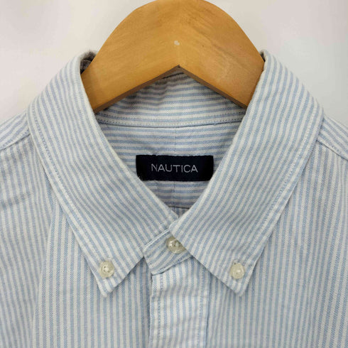 ノーティカ NAUTICA ロゴ刺繍 BD ストライプ L/S シャツ メンズ import:L