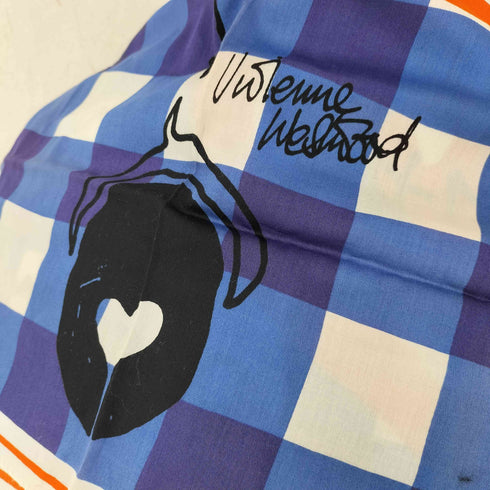 ヴィヴィアンウエストウッド Vivienne Westwood ロゴ刺繍 チェック柄スカーフ レディース
