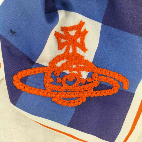 ヴィヴィアンウエストウッド Vivienne Westwood ロゴ刺繍 チェック柄スカーフ レディース