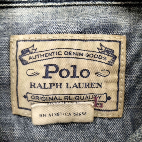 ポロラルフローレン POLO RALPH LAUREN リペアデザインウエスタンシャツ メンズ JPN:L