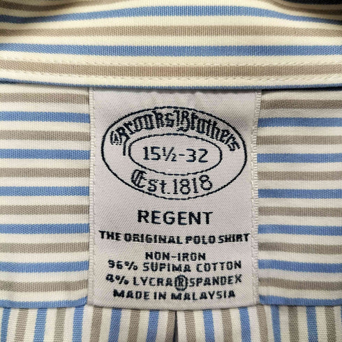 ブルックスブラザーズ BROOKS BROTHERS REGENT ストライプオックスフォードシャツ メンズ 15 1/2-32