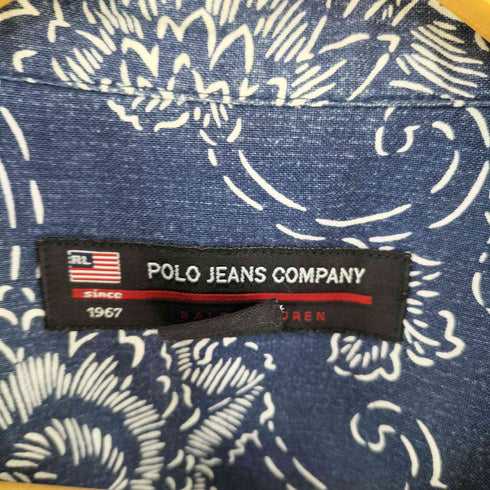 ポロジーンズカンパニーラルフローレン POLO JEANS COMPANY RALPH LAUREN 総柄 オープンカラーコットンシャツ メンズ import:M