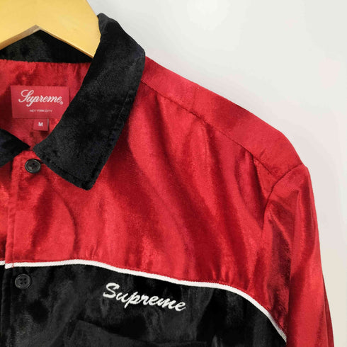 シュプリーム Supreme Velvet Swirl Work Shirt ベルベット スウィール ワークシャツ メンズ import:M