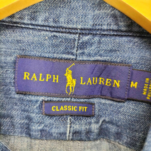 ラルフローレン RALPH LAUREN CLASSIC FIT ポニー刺繍オックスフォードデニムシャツ メンズ JPN:M