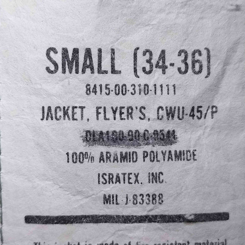 ユーエスエアーフォース U.S. AIR FORCE 90年製 CWU-45/P フライトジャケット メンズ SMALL