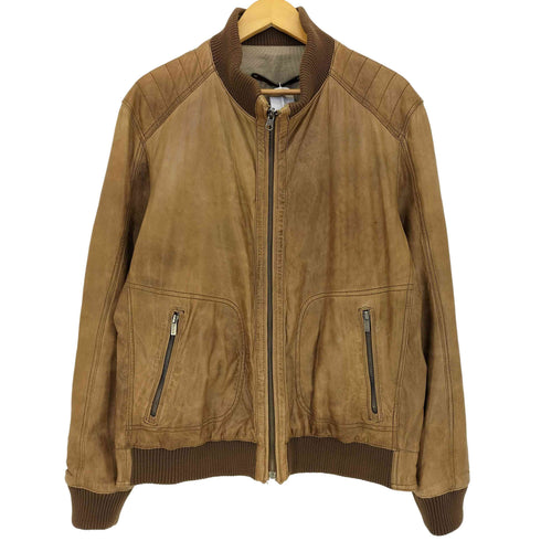マッシモデュッティ Massimo Dutti スタンドカラー 羊革 レザーブルゾン メンズ L / 40