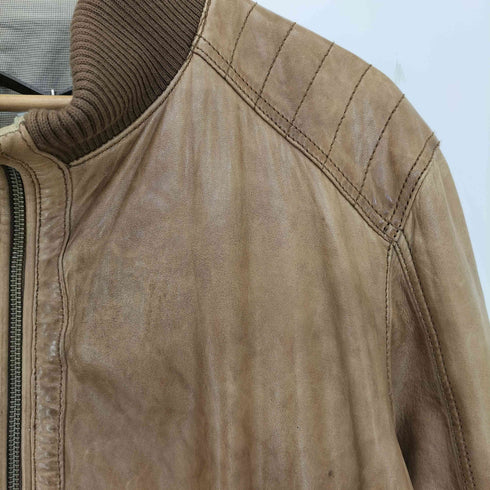 マッシモデュッティ Massimo Dutti スタンドカラー 羊革 レザーブルゾン メンズ L / 40