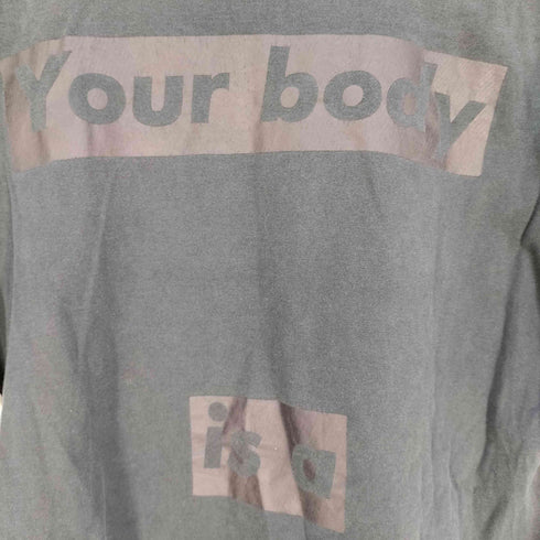 ユニクロ UNIQLO 旧タグ 両面メッセージプリント クルーネック Tシャツ メンズ JPN:L