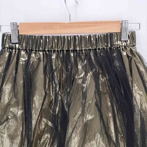 ランバン LANVIN シルク混 シア―レイヤードスカート レディース 38