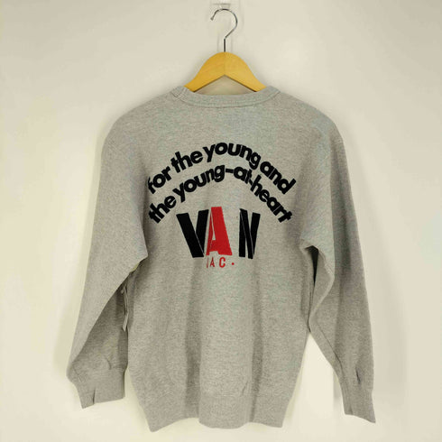 ヴァンヂャケット VAN JAC 背面ロゴ刺繍 クルーネックスウェット メンズ import:M