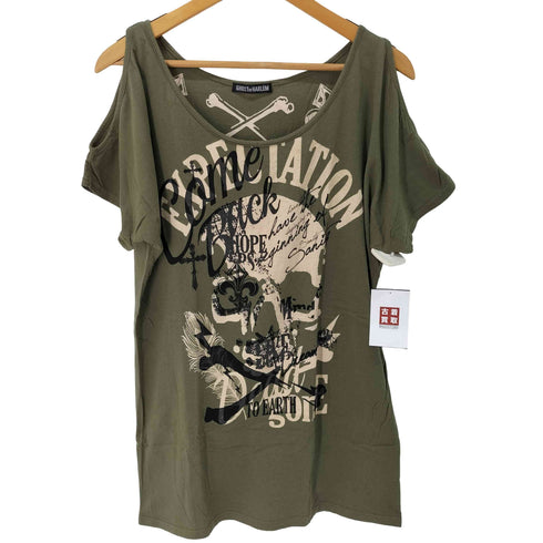 ghost of harlem フロントプリント S/S Tシャツ レディース