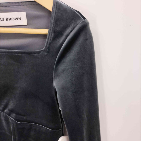 リリーブラウン Lily Brown 24AW スクエアネックベロアワンピース レディース FREE