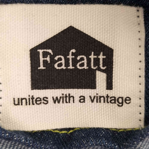 ファーファット FAFATT ノーカラー デニムジャケット メンズ