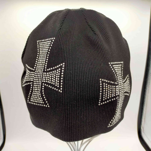 アンノウンロンドン UNKNOWN LONDON CROSS RHINESTONE BEANIE 十字架 ラインストーン ビーニー メンズ