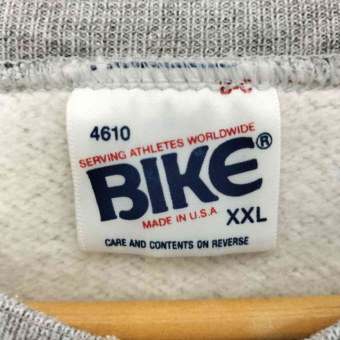 BIKE 90S MADE IN USA Vガゼット フロントプリント クルーネックスウェット メンズ import:XXL