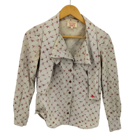 ヴィヴィアンウエストウッドレッドレーベル Vivienne Westwood RED LABEL オーブプリント 変形 ボウタイ ブラウス レディース JPN:1