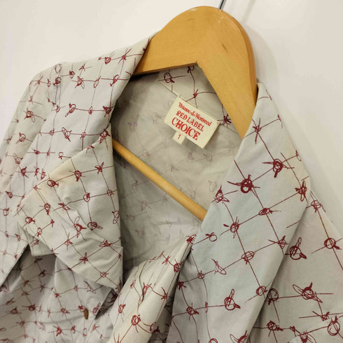 ヴィヴィアンウエストウッドレッドレーベル Vivienne Westwood RED LABEL オーブプリント 変形 ボウタイ ブラウス レディース JPN:1