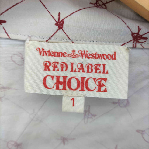ヴィヴィアンウエストウッドレッドレーベル Vivienne Westwood RED LABEL オーブプリント 変形 ボウタイ ブラウス レディース JPN:1
