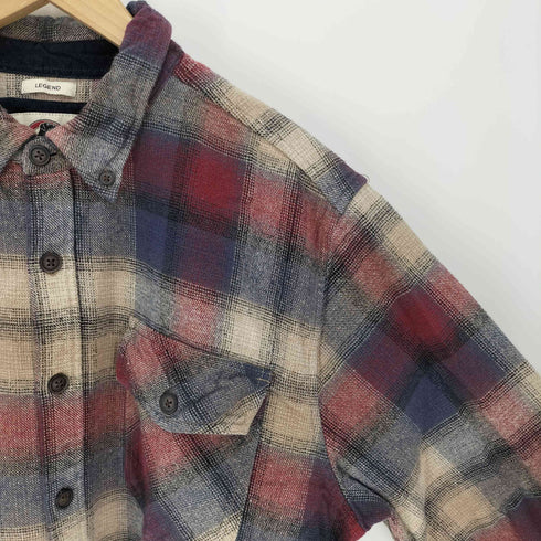FIELD&FOREST LEGEND オンブレチェック フラップポケット B.D フランネル シャツ メンズ import:XL