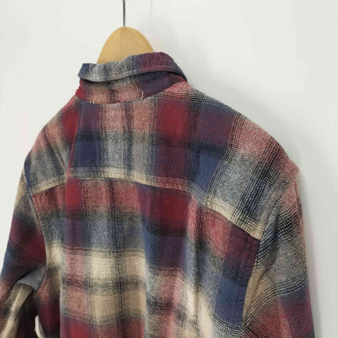 FIELD&FOREST LEGEND オンブレチェック フラップポケット B.D フランネル シャツ メンズ import:XL