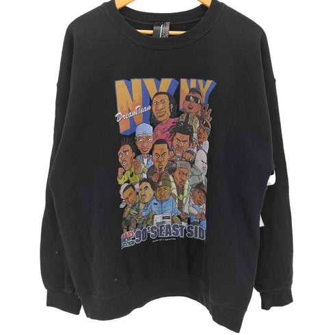 RAP ATTACK NY CREW SWEATSHIRT ヒップホップ プリント 裏起毛 クルーネックスウェット メンズ import:L