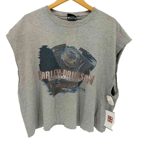 ハーレーダビッドソン HARLEY-DAVIDSON 90S ©1998 USA製 両面プリント カットオフ タンクトップ レディース XXL