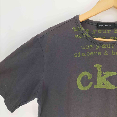 カルバンクラインジーンズ Calvin Klein Jeans CKJ プリント S/S コットン Tシャツ レディース import:L