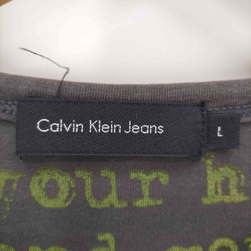 カルバンクラインジーンズ Calvin Klein Jeans CKJ プリント S/S コットン Tシャツ レディース import:L