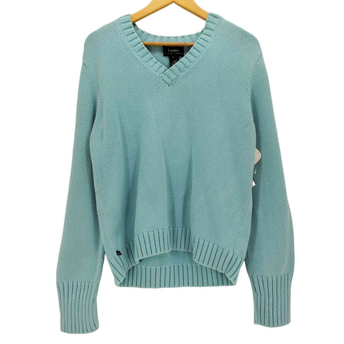 ローレンラルフローレン LAUREN RALPH LAUREN Vネック コットンニット セーター レディース import:XL