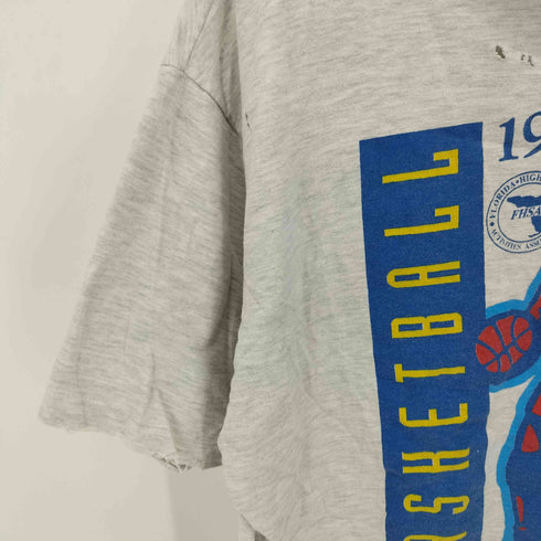 90S Hanesボディ ボロ バスケットボール プリント S/S Tシャツ メンズ import:XL