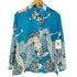 ニナリッチ NINA RICCI 総柄 ハイビスカス ロゴ ボタン デカ襟 L/S シャツ レディース