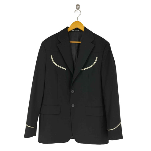 ザラ ZARA コントラストパイピングブレザー メンズ US M