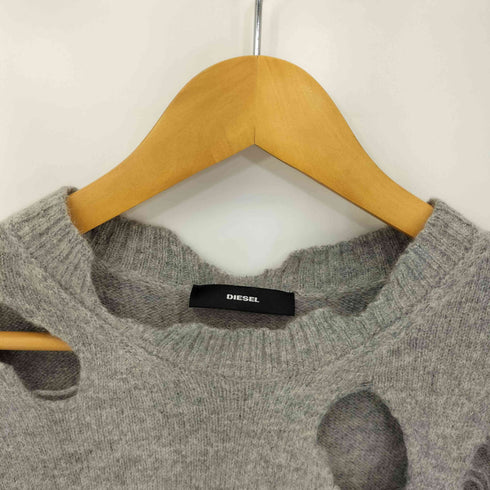 ディーゼル DIESEL ダメージ加工クルーネックニット メンズ